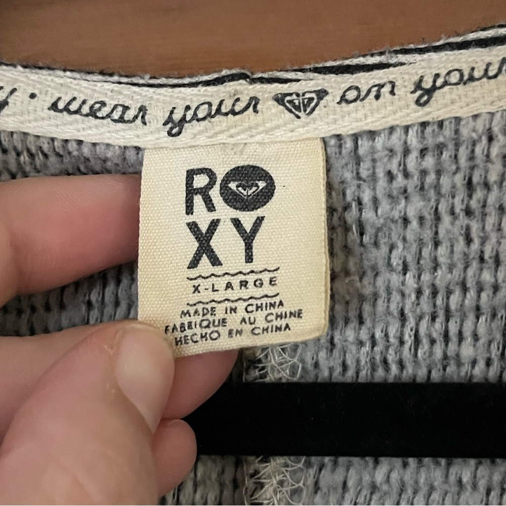 Roxy striped button front sweater jacket size XL - image 3